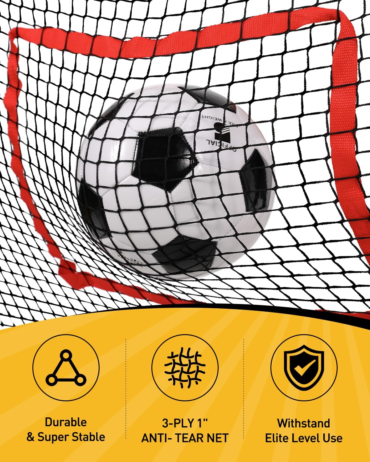 Soccer Rebounder 2In1, Large(7.2’x4’)&Small(7.2’x4’) Dual-Sided Soccer Rebound Net With 2Pcs Adjusted Freely Target, 6Pcs Metal Stakes&Carry Bag, Suitable for All Ages Team or Solo Soccer Training