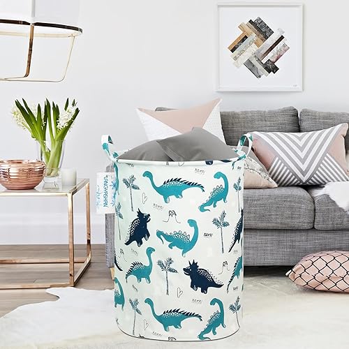 Miniatura 201 de LANGYASHAN Contenedor de almacenamiento, cesta organizadora plegable de tela de lona para ropa sucia, contenedores de juguetes, cestas de regalo, Un