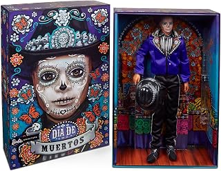 Barbie 2023 Día De Muertos Ken Doll Wearing Blue Jacket and Black Hat, Barbie Signature Collectible