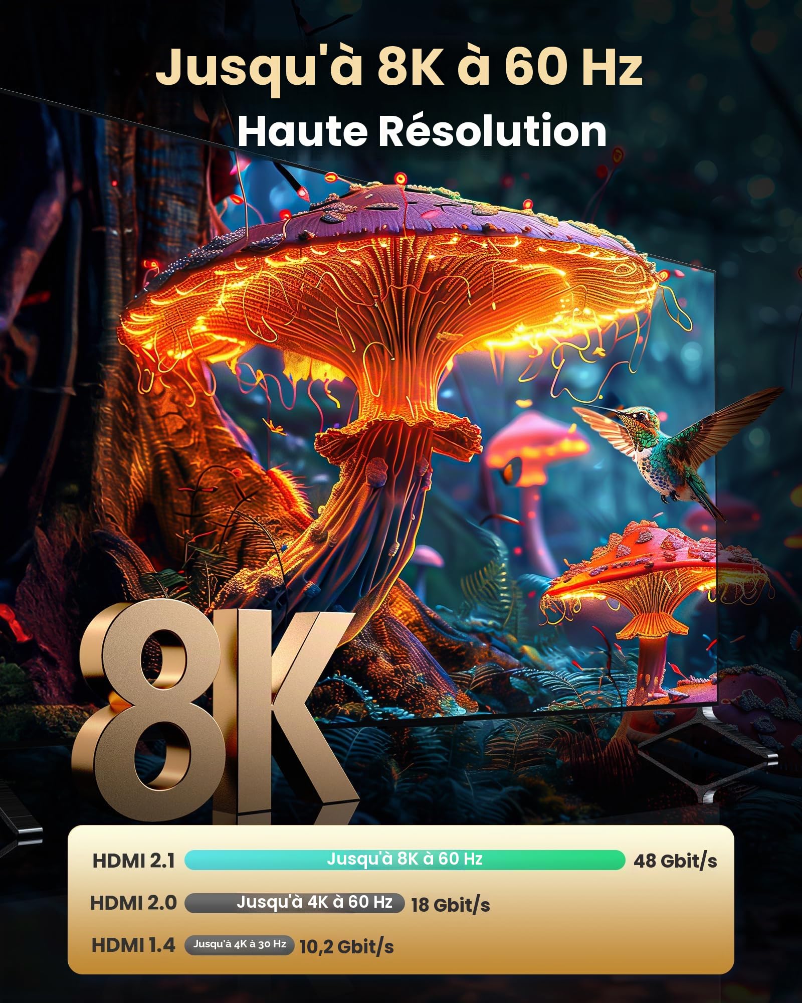 llano Commutateur HDMI 2.1 4K @ 120 Hz 8K avec extracteur audio (optique et sortie 3,5 mm, SPDIF 7,1 Ch, haute vitesse 48 Gbit/s), convertisseur audio 4 en 1 compatible avec PS4/PS5, Xbox Roku