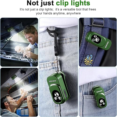 Miniatura 7 de GOSCIEN Linterna EDC recargable profesional con clip de 500 lúmenes, luz de clip con tres soluciones de iluminación, carga USB C, linterna magnética