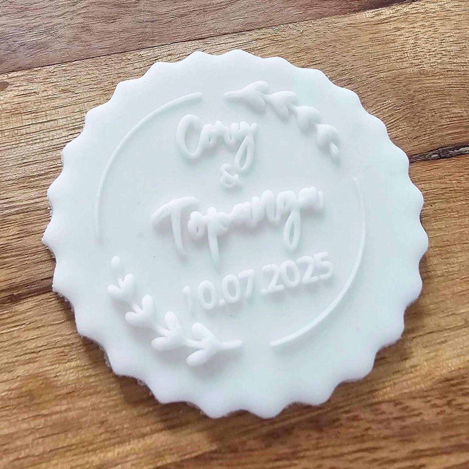 Luck And Luck Clear Personalised Wedding Name Fondant Debosser | Cookie Biscuit Icing Decorating