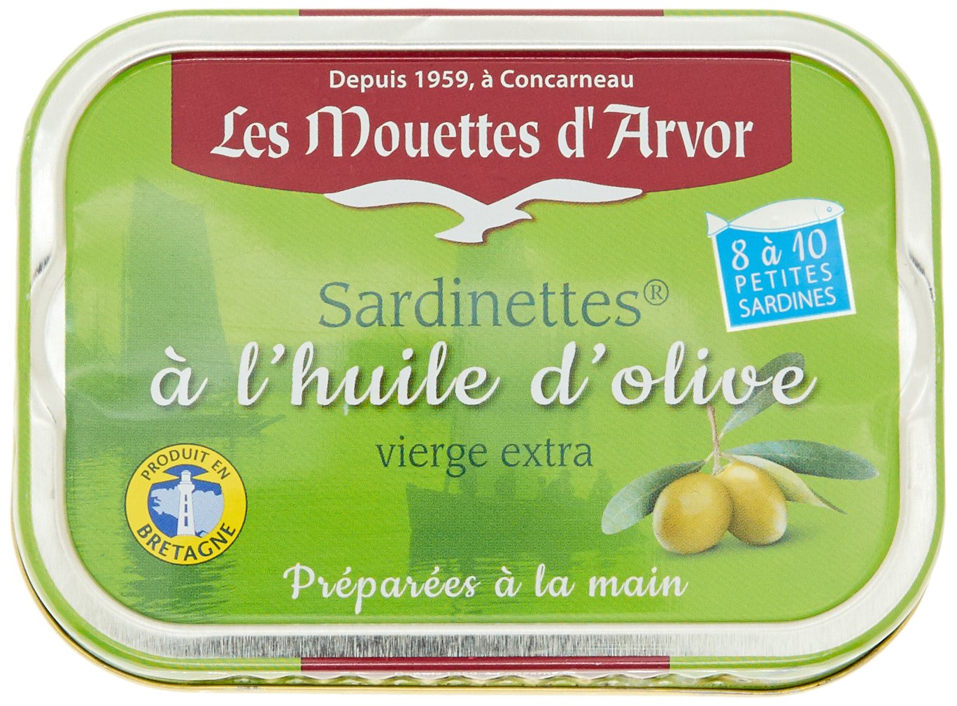 Les Mouettes d'Arvor Sardinettes à l'Huile d'Olive 100 g - Lot de 5