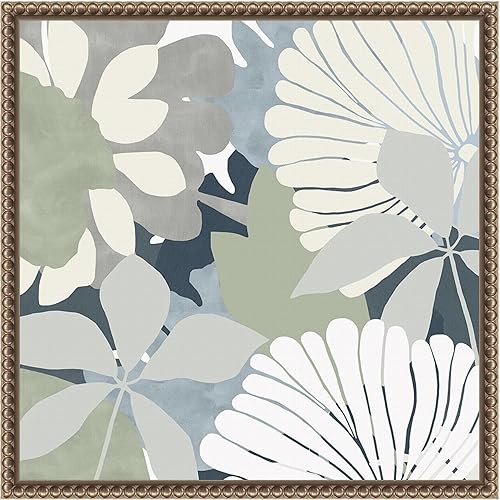 Miniatura 16 de Amanti Art Framed Canvas Wall Art 30x30 Big Retro Flowers II by Flora Kouta, Framed Wall Art Canvas, Abstract Artwork, Traditional Decor, Large