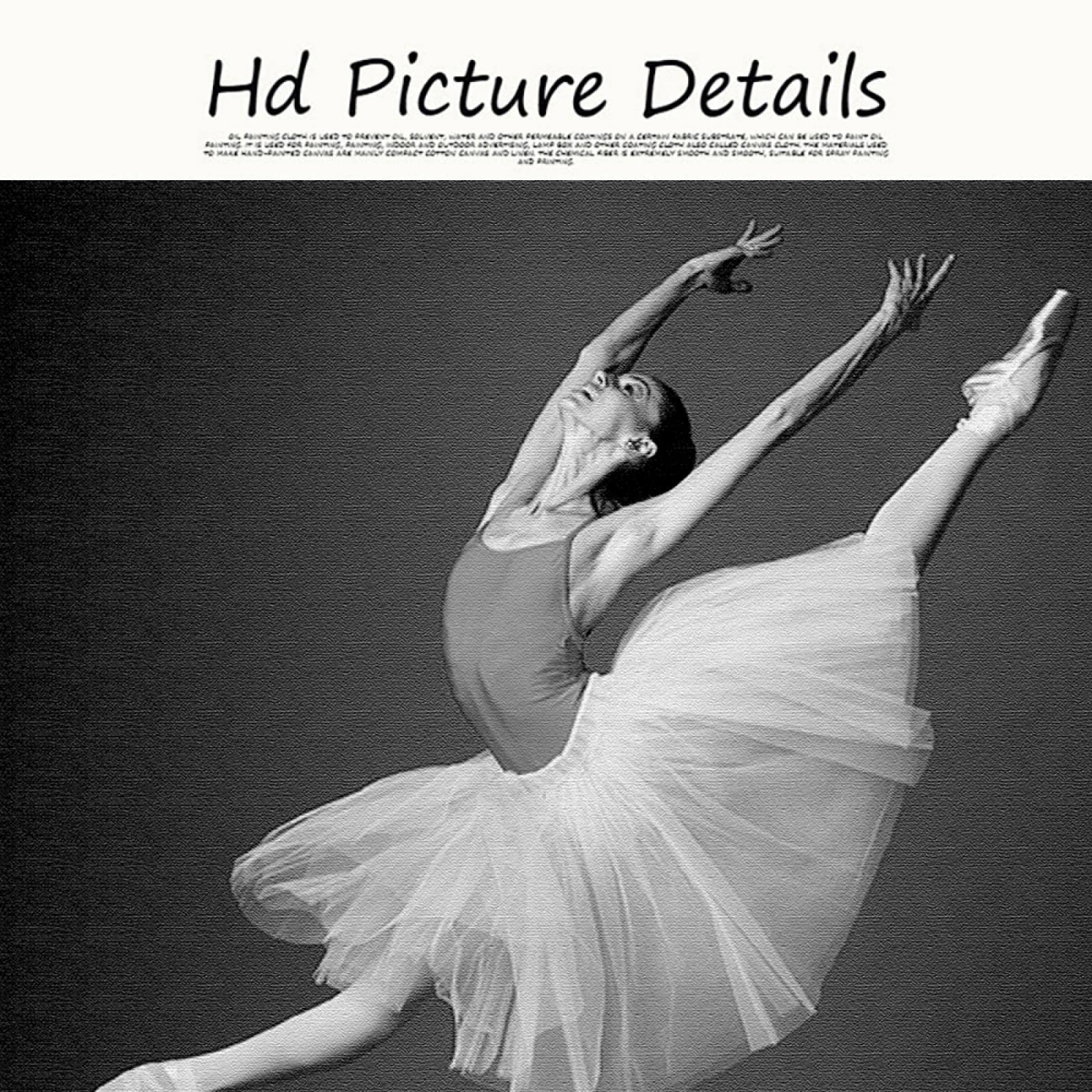 KEBIA Arte Ballet Mujer Figura Pósteres de pared Impresiones Pintura en blanco y negro sobre lienzo Bailarina Obras de arte modernas para sala de estar Decoración del hogar 80x110 Sin marco