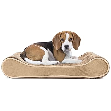 Furhaven Pet Inky Plush & Velvet Luxe Lounger Orthopedic Pet Bed, Camel, Medium