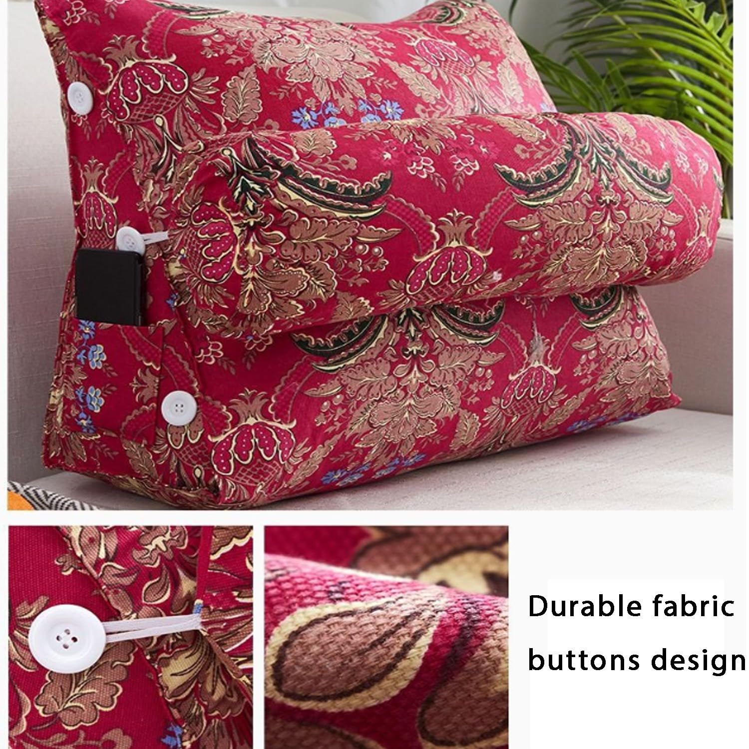 Almohada ortopédica de apoyo lumbar – Almohada de cuña de cama para leer, almohadas triangulares de descanso, refuerzo de elevación de piernas, cojín de espalda inclinado para todas las edades para
