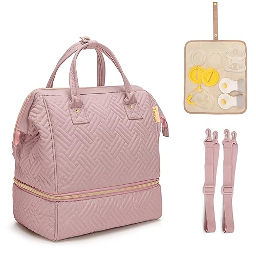 Miniatura 7 de Fasrom Mochila pequeña para extractor de leche con enfriador compatible con bombas Momcozy y Medela, bolsa de bombeo con alfombrilla impermeable,