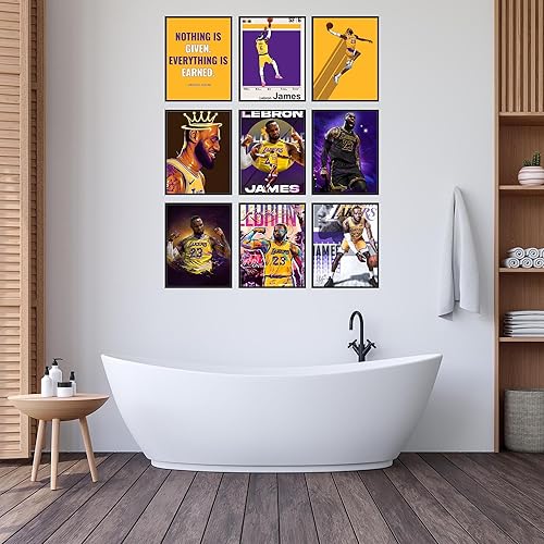 Vista 24 de Bigwig Prints Pósteres de baloncesto para dormitorio de niños, decoración de sala de baloncesto, carteles de la NBA, Steph Curry, arte de pared
