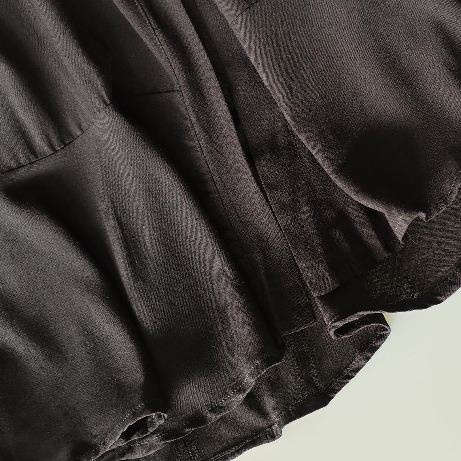TONCHENGSD Langer Sommerrock für Damen, Schlitz, Baumwolle, elastische Taille, Knopfleiste, Maxirock