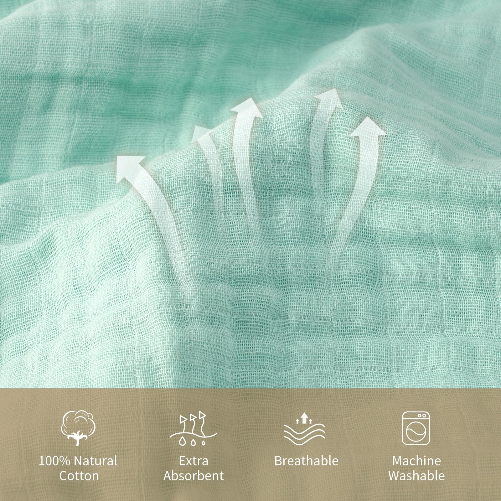 david's kids Paquete de 2 toallas con capucha para bebé, 100 % muselina de algodón, toallas de baño para bebé, ultrasuaves, transpirables, absorbentes, para bebés y niños, esenciales para recién