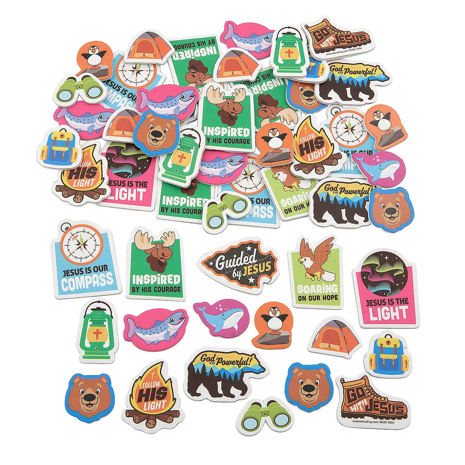 3/4" - 1 3/4" Bulk 500 Pieces Great North VBS Self-Adhesive Foam Shapes, Vacation Bible School Supplies