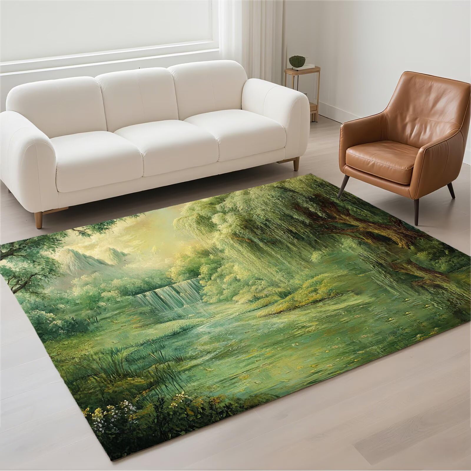 Tapis chambre lavable 60x90cm petit tapis de salon bouclé antidérapant moderne 13-254