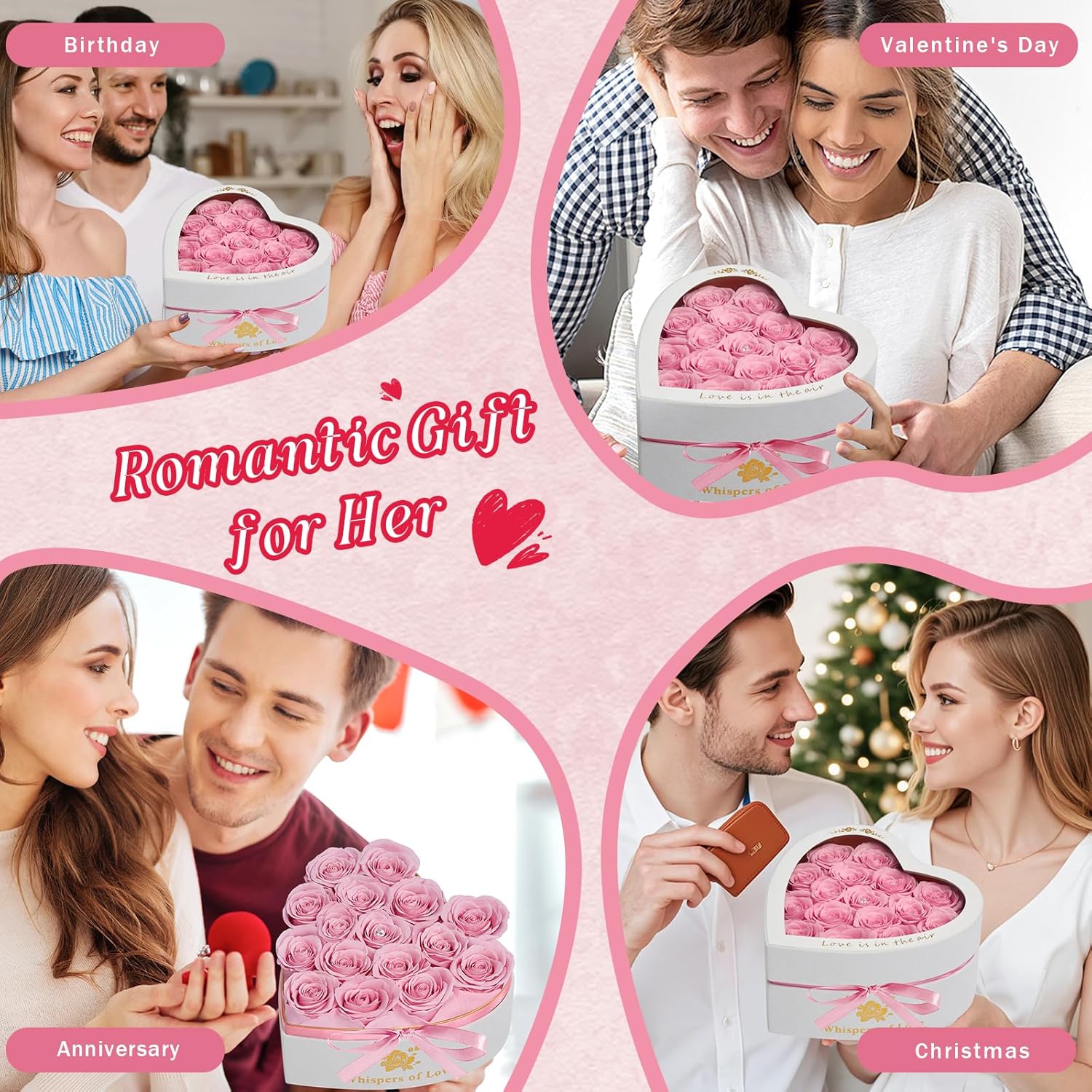 Luxury Preserved Roses – Forever Real Roses Flowers for Delivery in a White Box, Preserved Flowers Birthday Gifts for Women Mom Wife, Ideal for Anniversary (Pink 16 Roses, 16 Roses) - Image 4