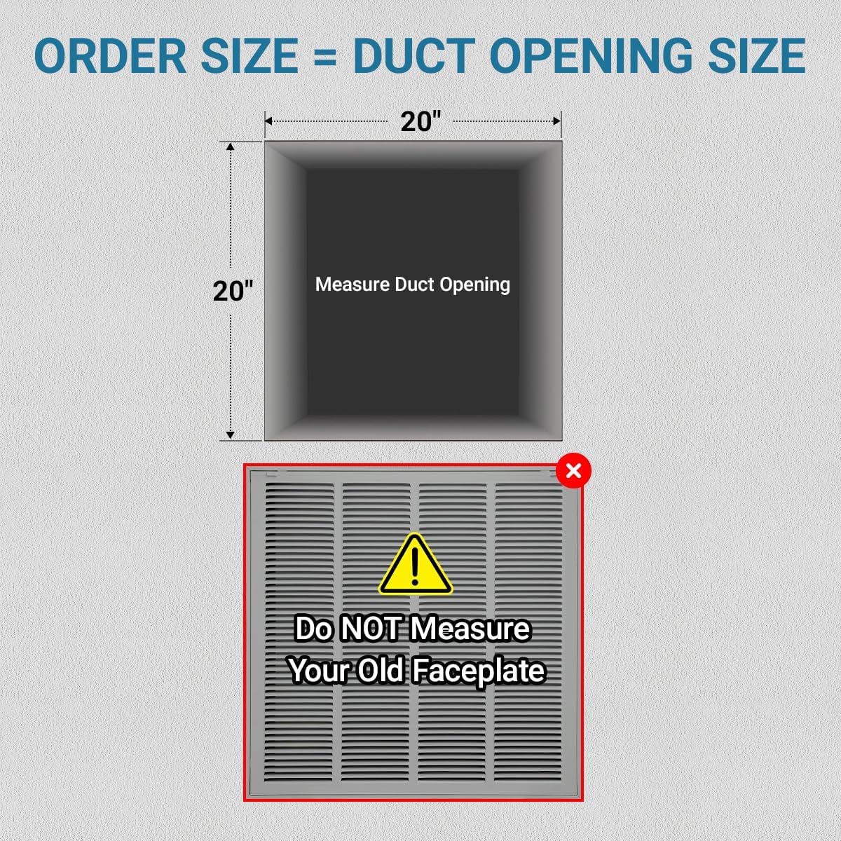20 x 20 Inch (Duct Opening) Return Air Filter Grille for 1 Inch Filters, HVAC Vent Cover for Wall & Ceiling, Powder-Coated Steel with Removable Door