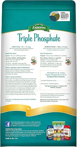 Miniatura 2 de Espoma Fertilizante triple fosfato 0-45-0, bolsa de 6.5 libras. Promueve el crecimiento de raíces y la floración en todas las plantas con flores,