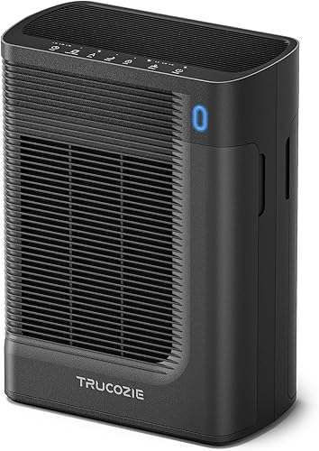 T356 - Purificador de aire negro para el hogar, habitación grande, dormitorio, hasta 1937 pies cuadrados en 1 hora con entrada de aire de doble