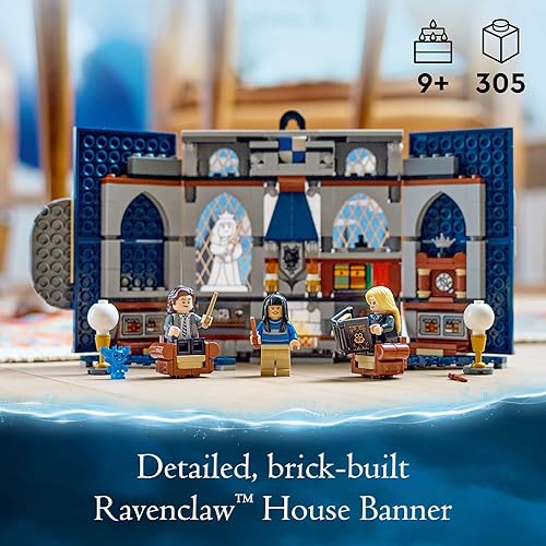 Miniatura 2 de LEGO Harry Potter Ravenclaw House Banner Kit de construcción 76411-3D Harry Potter decoración de pared de habitación, gran juego de regalo para