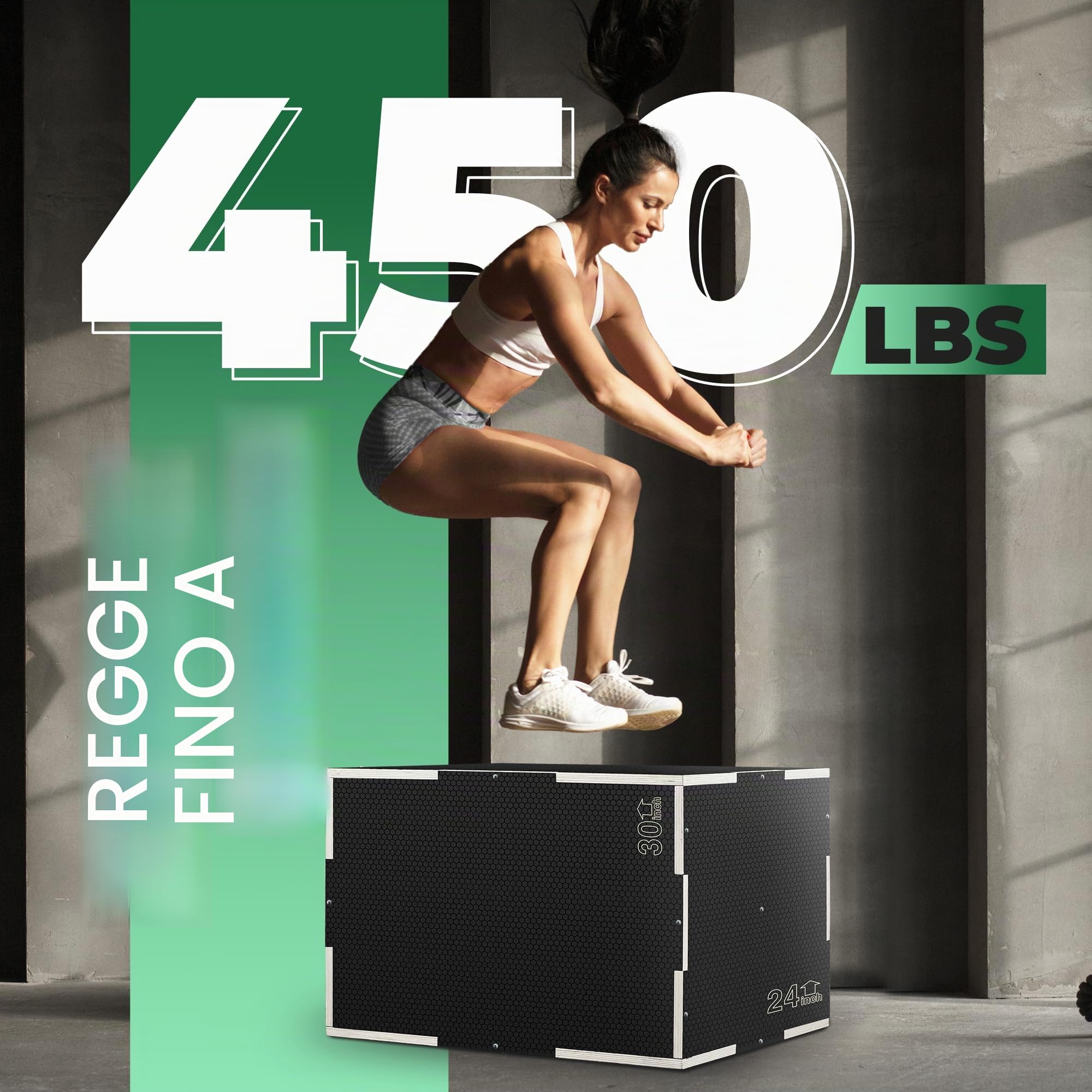 Yes4All Scatola Plyo 3 in 1 in legno antiscivolo, scatola pliometrica per palestra