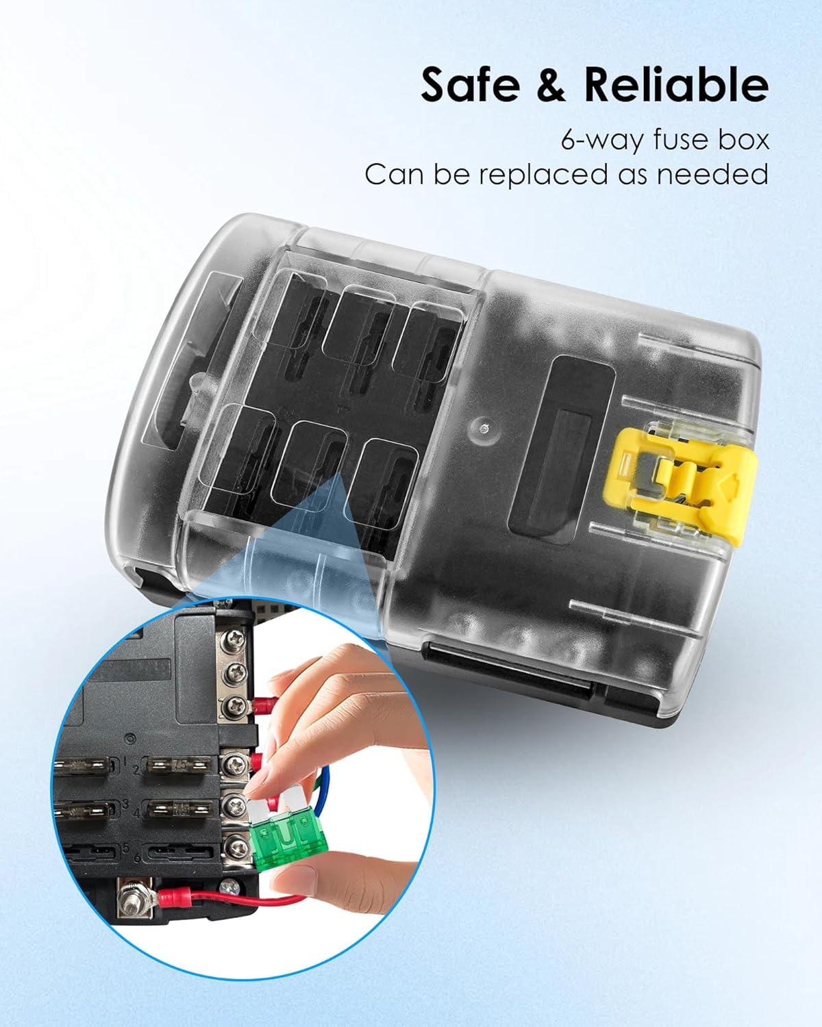 Power Distribution Box with Battery Adapter Compatible with Dewalt 20V Battery, Power Adapter Box with Dual USB Charger & Low Voltage Protection, for Rv Truck Trailer Yachts, Battery Not Included