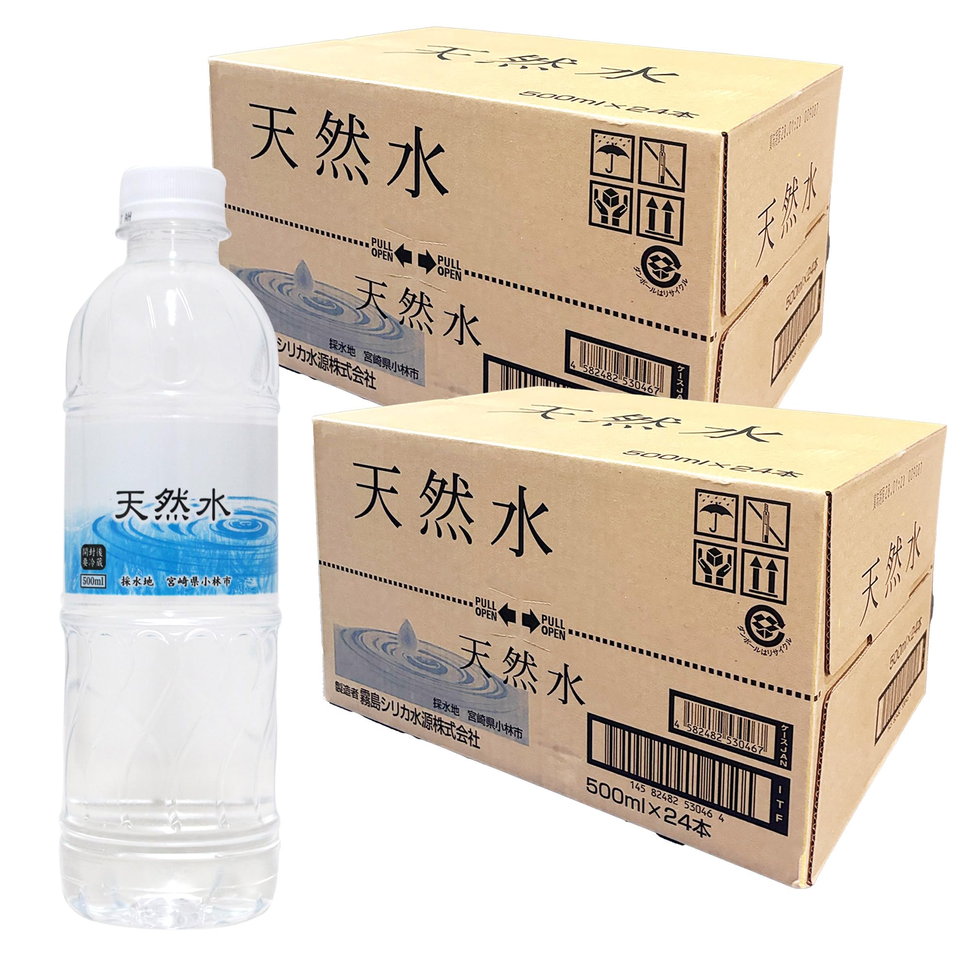 Amazon.co.jp: 霧島シリカ水源 天然水 軟水 PET 500ml×24本入【×2