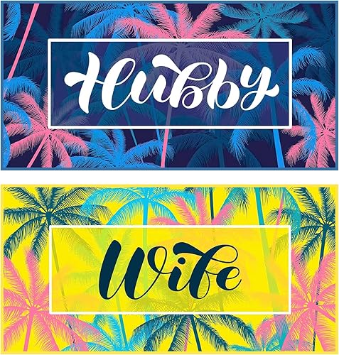 2 Pcs Mr and Mrs Beach Towels - Beach Gifts For Couples