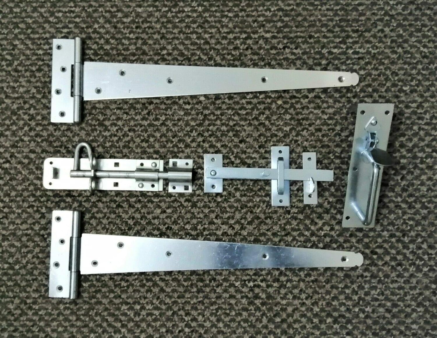 16" Pair Tee Hinge Wooden Gate Suffolk Fitting Kit Garden Gate Set 400mm - Zinc
