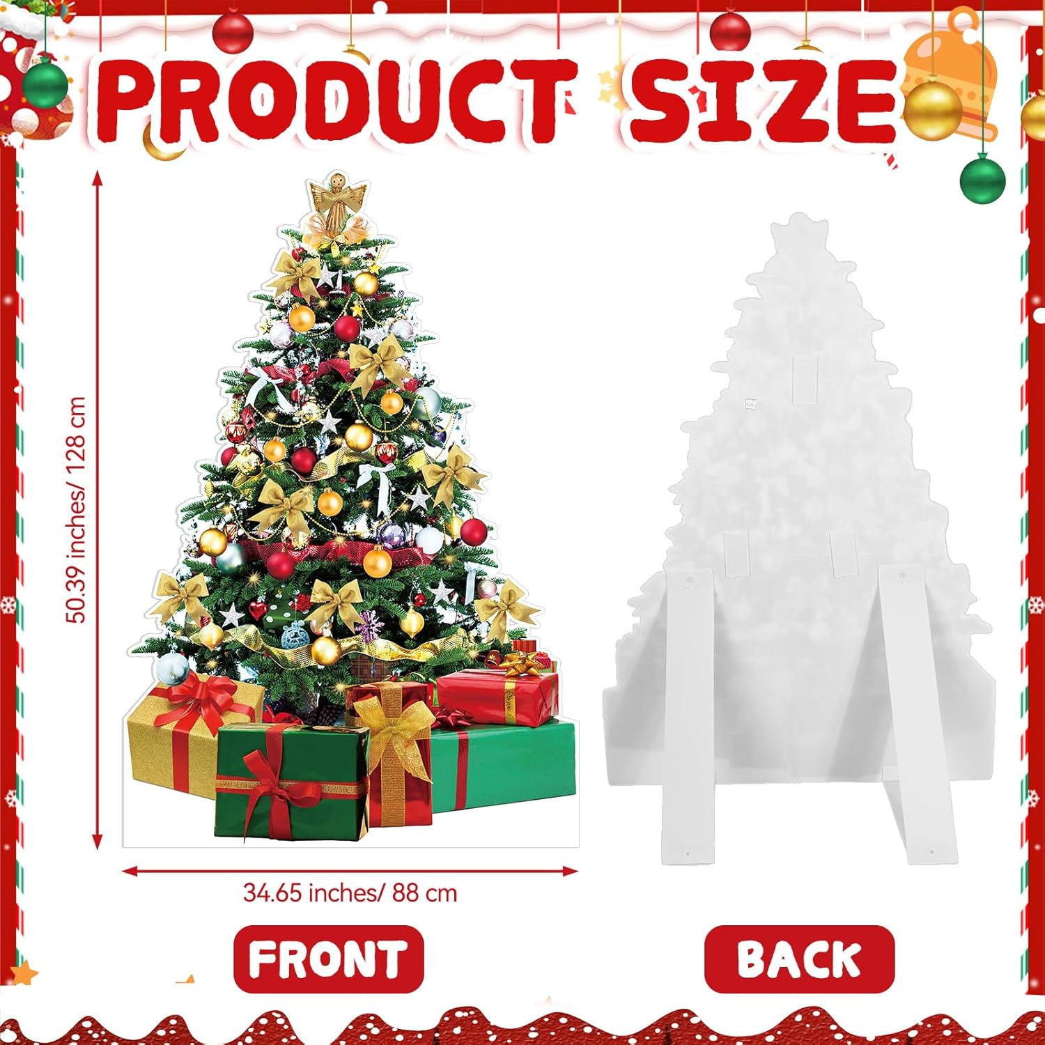 Soaoo クリスマス 段ボール 切り抜き スタンドアップ 可動式 クリスマスツリー 段ボール カットアウト スタンドアップ 段ボー