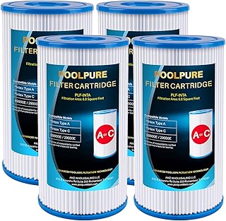 POOLPURE Type A or C (29000E/59900E) Replacement Pool Filters for Intex Pool Pump, Easy Set Pool Filters, Summer Escapes or Summer Waves Above Ground Pools (4)