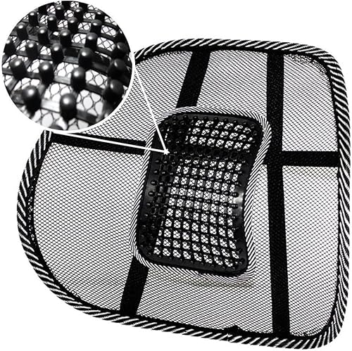 Soporte de malla lumbar negra para asiento de coche, silla de asiento de automóvil para oficina, hogar, ventilar cojín fresco con masaje |
