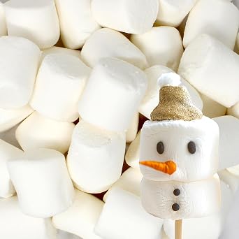 Large Marshmallows - 1 lb, Vanilla Flavored,Kosher, Nut-Free, Gluten-Free - Perfect for Smores, Camp Fire Baking, More