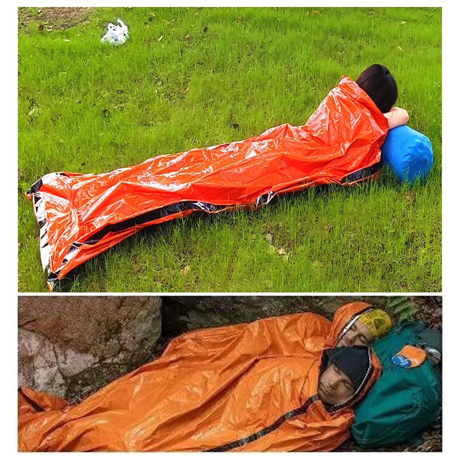 Manta Térmica Supervivencia Saco Dormir Emergencia Ligero Isotérmica Impermeable Windproof PE Aluminizado