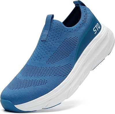 STQ Women Walking Shoes Wide Toe Box Slip on Sneakers Cushion Daily Wear | Non-Slip Supportive, Breathable Mesh, Lightweight & Comfy, Arch Support for All-Day Standing, Tennis Gym Outdoor Nursing