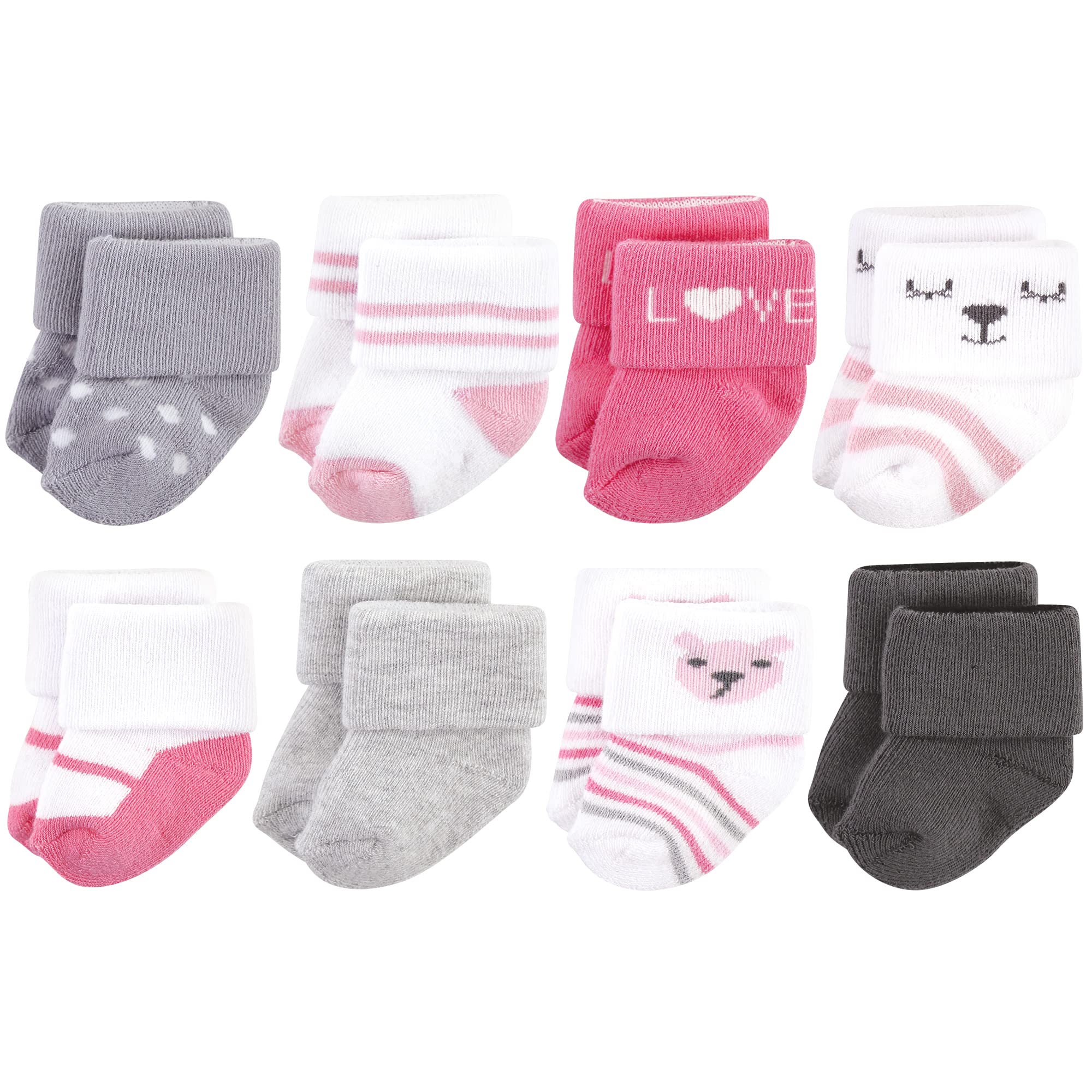 Hudson Baby Baby 8-pack Cotton Rich Newborn and Terry Socks
