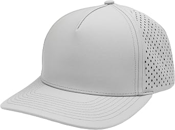 Gilbert Performance 5Panel Snapback Hat Adjustable Flat Bill Cap, Breathable Mesh, WaterRepellent Fabric, Unisex