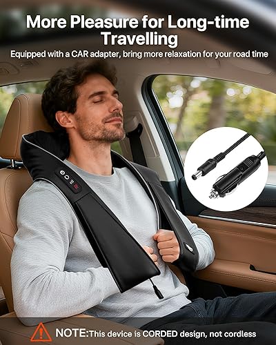 Miniatura 6 de ALLJOY Masajeador de cuello para aliviar el dolor de tejido profundo, masajeador Shiatsu de espalda con calor, regalos de Navidad para mujeres,