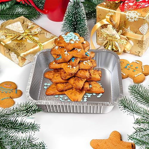 Miniatura 7 de XIAFEI Latas de galletas de Navidad de cocina, 32 piezas, sartenes de aluminio con fundas para llevar para festivales de Navidad, para regalo en 4