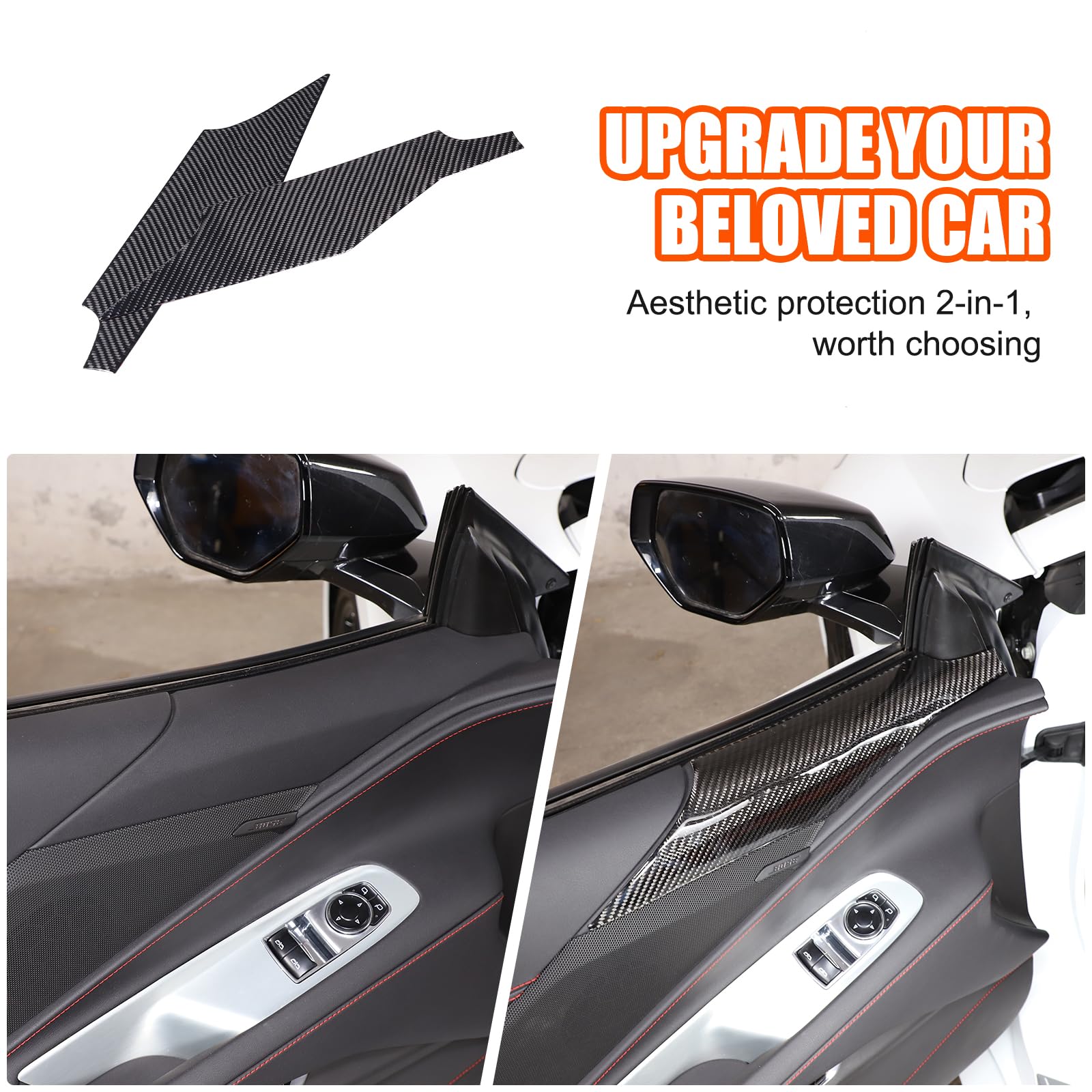 新品 C8 コルベット ドア内張りのカーボンカバー Z51 Amazon | 車のドアインナーパネルカバートリム、シボレーコルベットC8