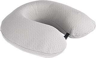 Komfortec Reisekissen, 100% Visco-Memory Schaum Nackenhörnchen, Oeko-TEX-zertifiziertes Reisekissen, Nackenkissen - Stützkissen - Travel Pillow, Leicht, Grau