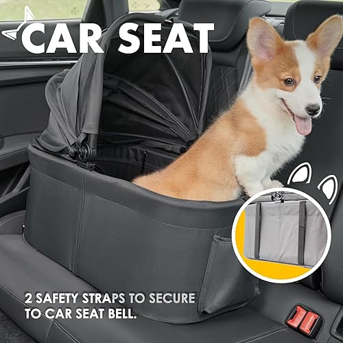 Miniatura 4 de Cochecito para mascotas 3 en 1 con transportador extraíble, cochecito plegable para perros y gatos pequeñosmedianos, impermeable, todo terreno, con