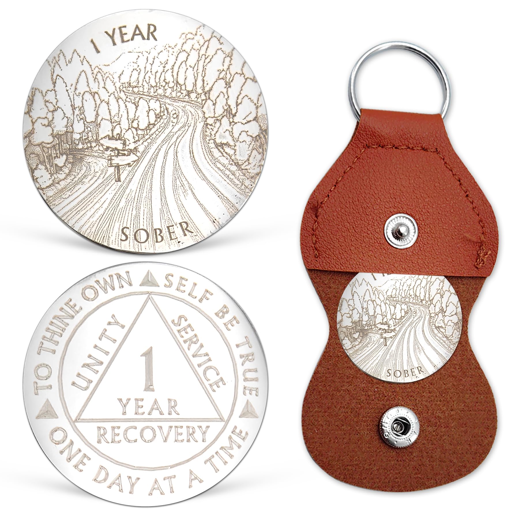 Médaille De Sobriété 12 Mois – Plaqué Argent Antique – 3,5 Cm – Cadeau Inspirant Pour AA Ou Récupération