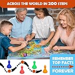 QUOKKA Board Game 1 to 10 Players - Learning, Educational - Geography, World - 100 Question Cards, Top Facts - Indoor, Outdoor - Kids, Teens, Adults, Family
