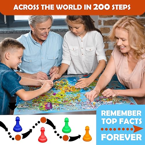 Vista 18 de QUOKKA Juego de mesa de 1 a 10 jugadores - Aprendizaje, Educativo - Geografía, Estados Unidos - 120 tarjetas de preguntas, datos principales