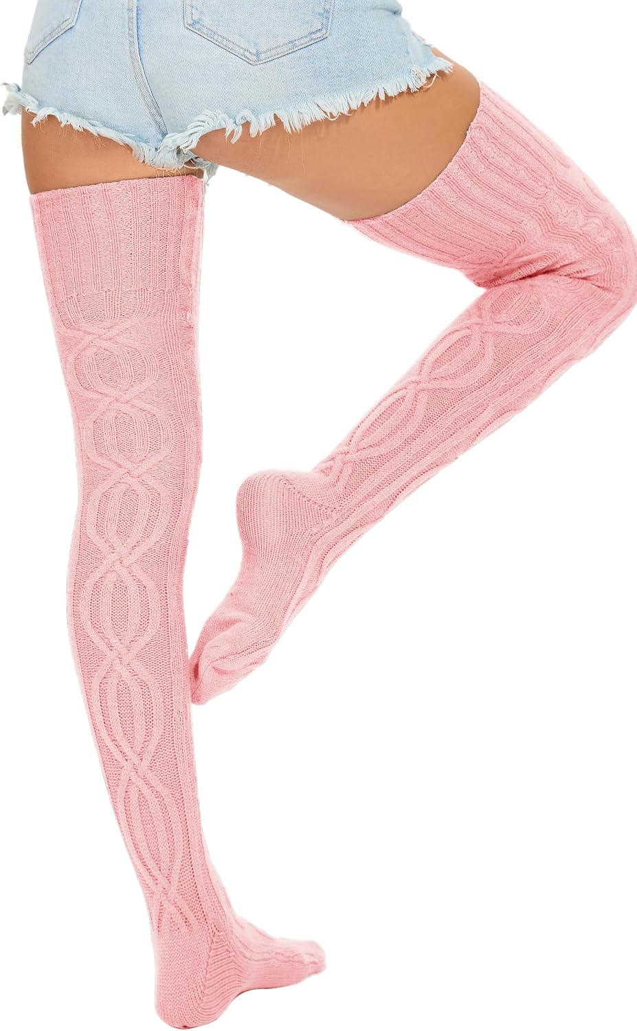 Women's Thigh High Knitted Winter Boot Socks Vintage Extra Long Leg Warmer Over Knee High Stockings