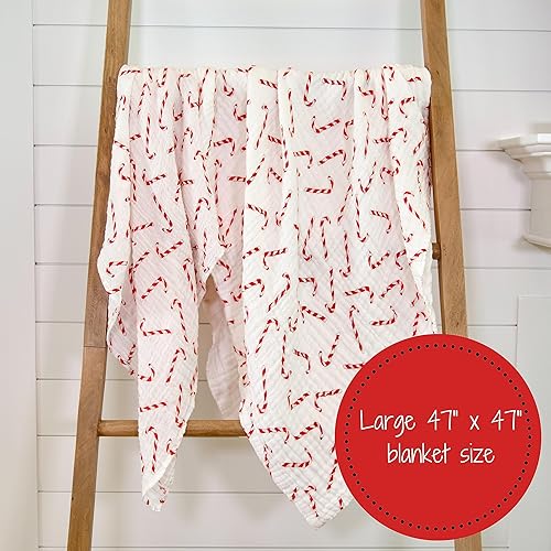 Miniatura 37 de LollyBanks Manta de muselina para envolver a niños y niñas, 100% algodón, suave para recién nacidos (estampado de copos de nieve) de 47 x 47