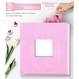 Artfeel Photo Album Self Adhesive Scrapbook Album for 3x5 4x6 5x7 8x10 Pictures,120 Pages Linen Cover with Display Window DIY Photo Book,Ideal Gifts for Family Travel Wedding Baby