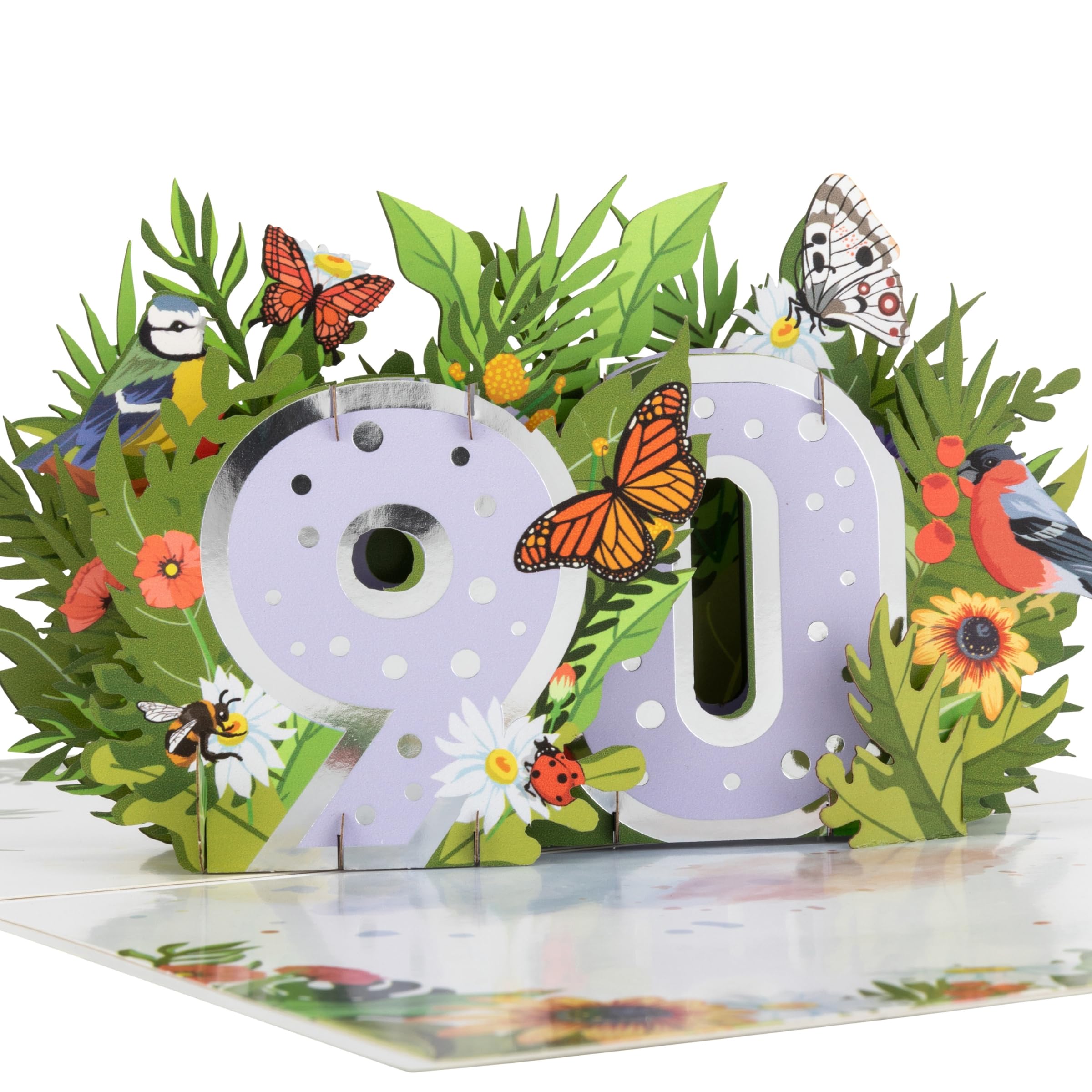Cardology 90th Birthday Pop Up Card, 90th Birthday Card for Women