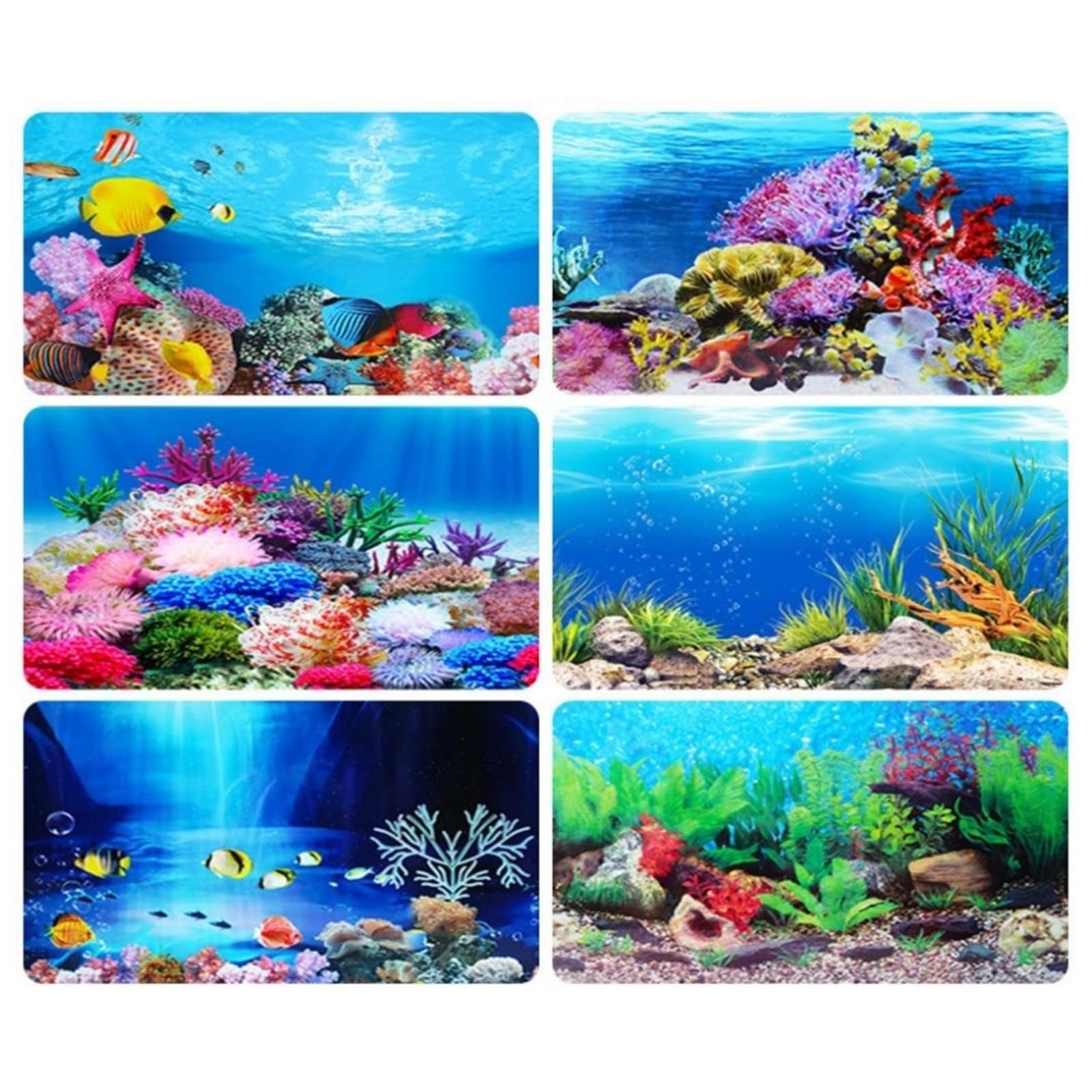 Immagine Di Sfondo Per Acquario Sfondo Acquario Adesivo 3D Poster Decorazione Acquario Piante oceaniche Paesaggio fronte-retro Accessori for ornamenti for acquari Per La Decorazione Di Acquari(Model A