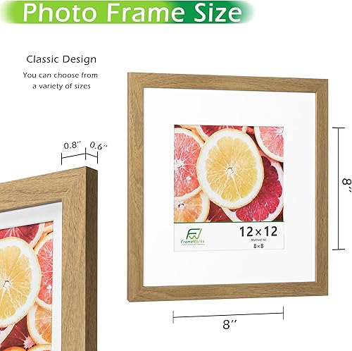 Vista 71 de FrameWorks Marcos de fotos clásicos de madera de 11 x 14 a 8 x 10 pulgadas con vidrio templado, roble natural, paquete de 6