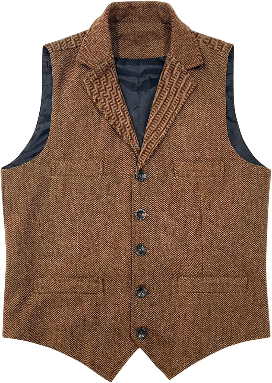 Size M HRQSNZAQC Men's Retro British Style Business Suit Waistcoat - Winter Warm